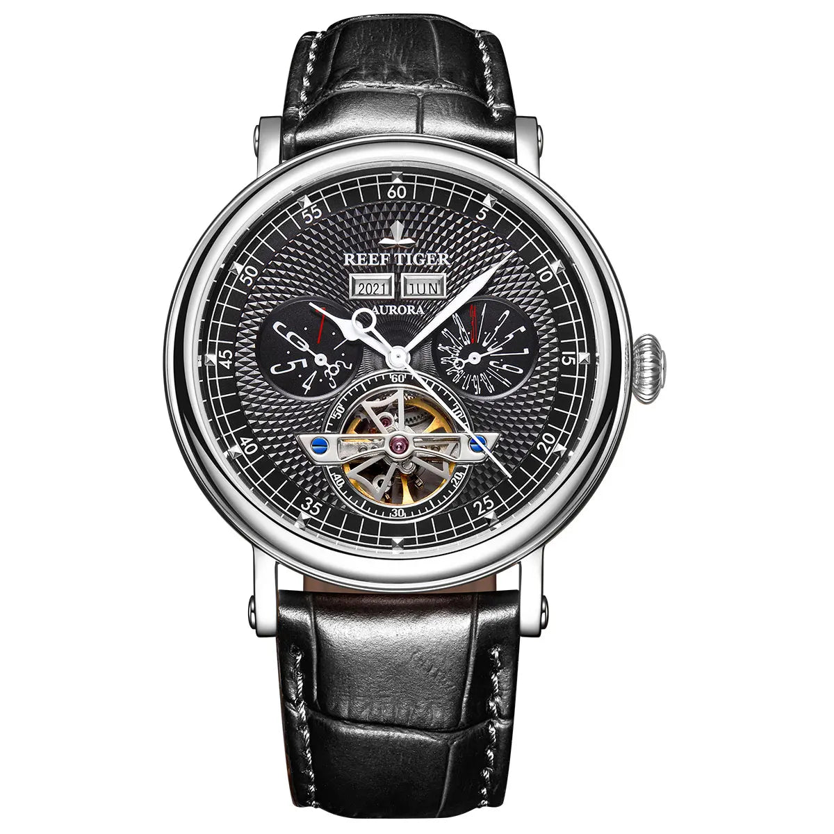 Men Functional Watch Brown Leather Watch