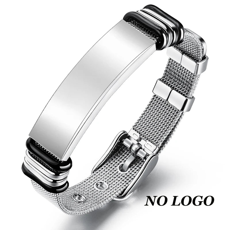 Customized Black Stainless Steel Men's Bracelet