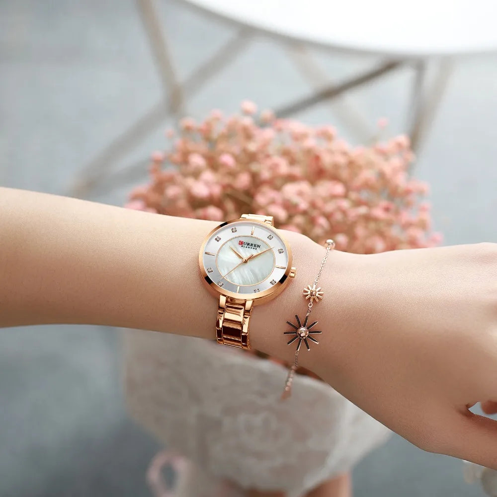Stainless Steel Band Dress Ladies Wristwatch