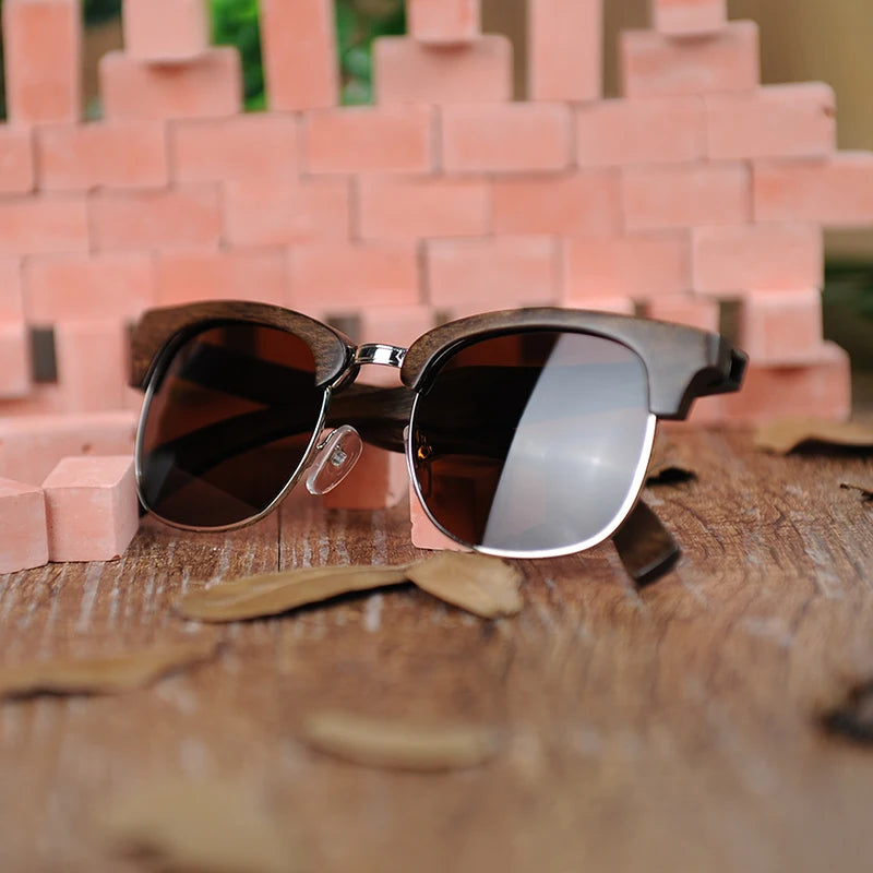 Men's Wooden Watch & Sunglasses Set