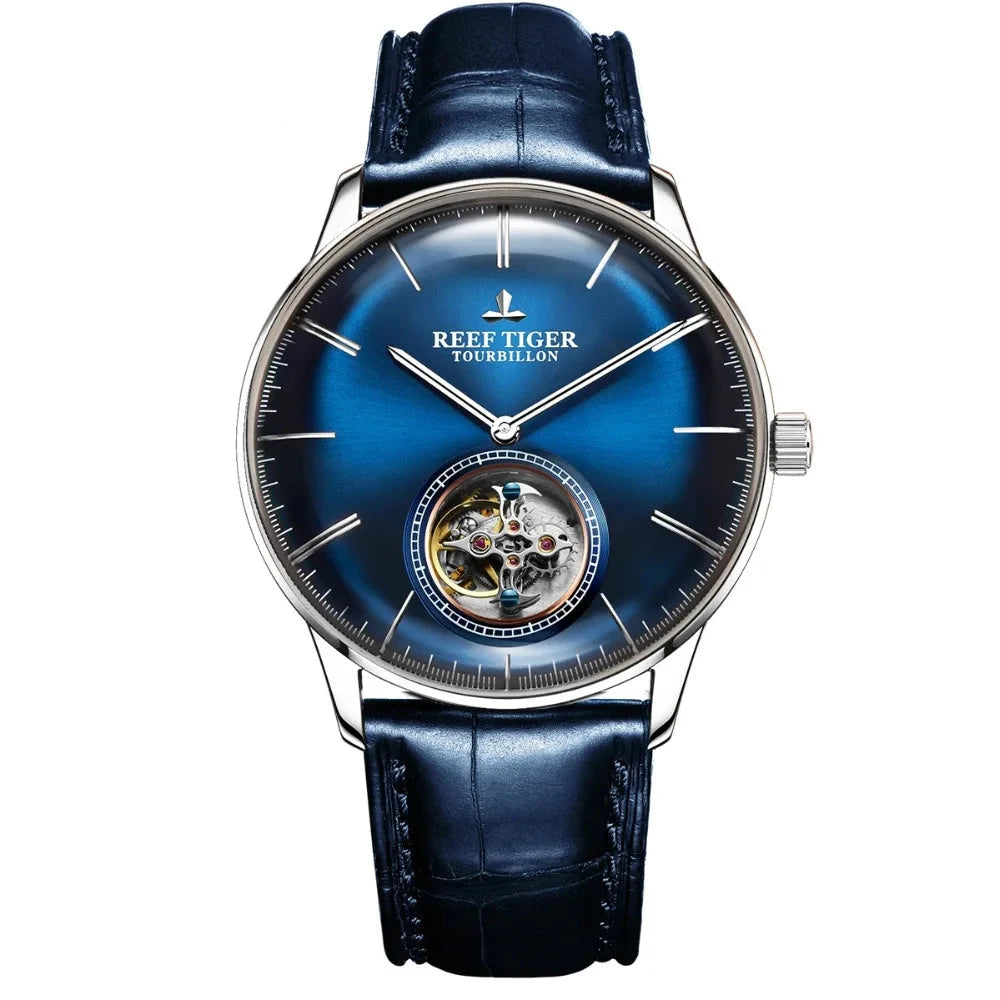 Luxury Blue Tourbillon Automatic Men's Watch