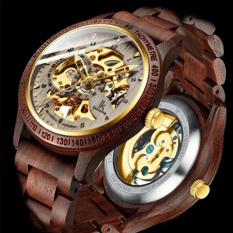 Luxury Wooden Mechanical Watch for Men