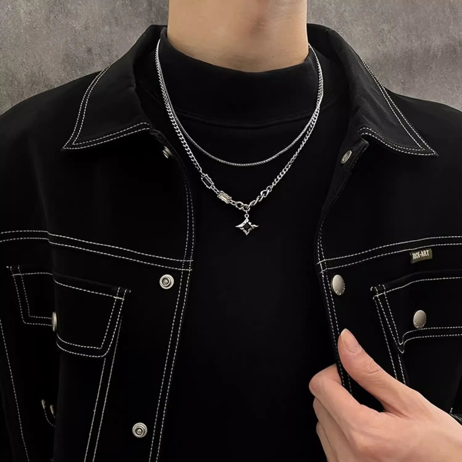 Zircon Star Beaded Choker Necklace