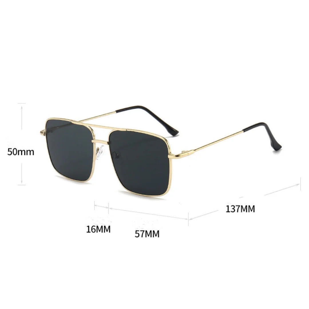 Trendy Double Beam Square Sunglasses