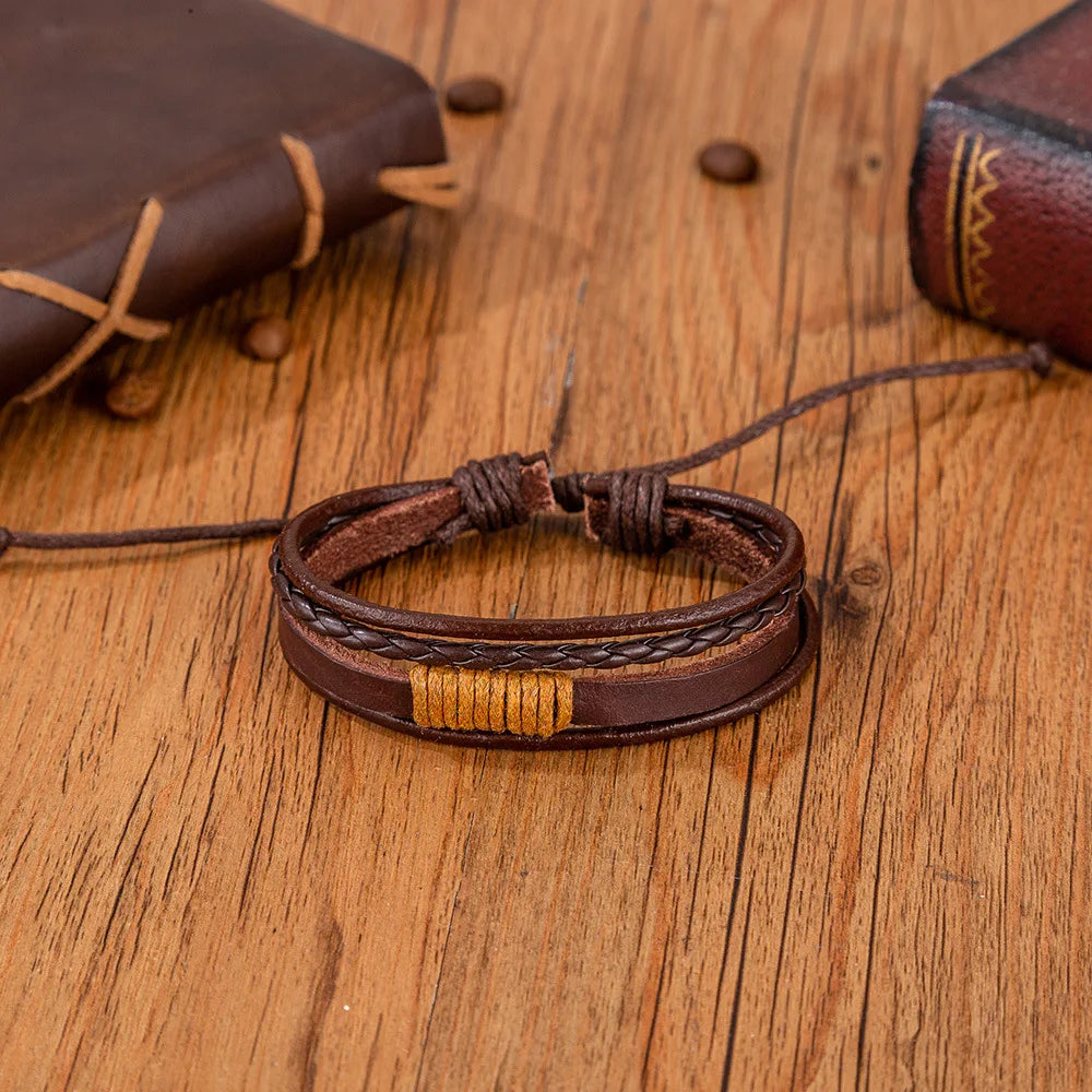 Leather Strap Bracelet Set Watch Gift Box