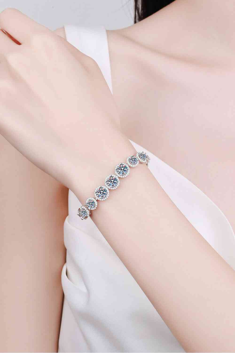 Sterling Silver 10.4 Carat Moissanite Bracelet