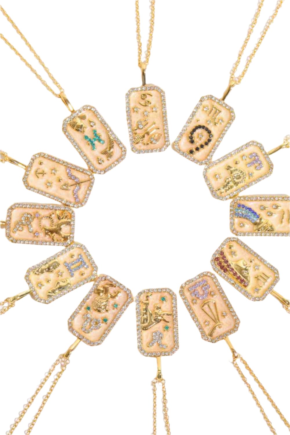Rhinestone Constellation Pendant Copper Necklace