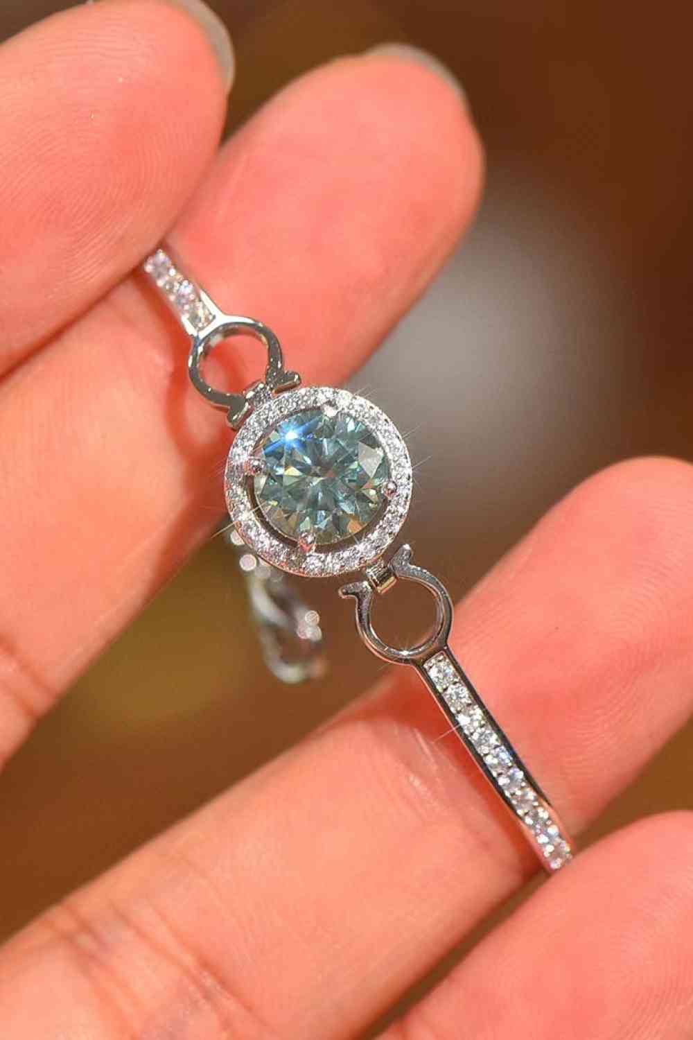 Moissanite Platinum-Plated Bracelet