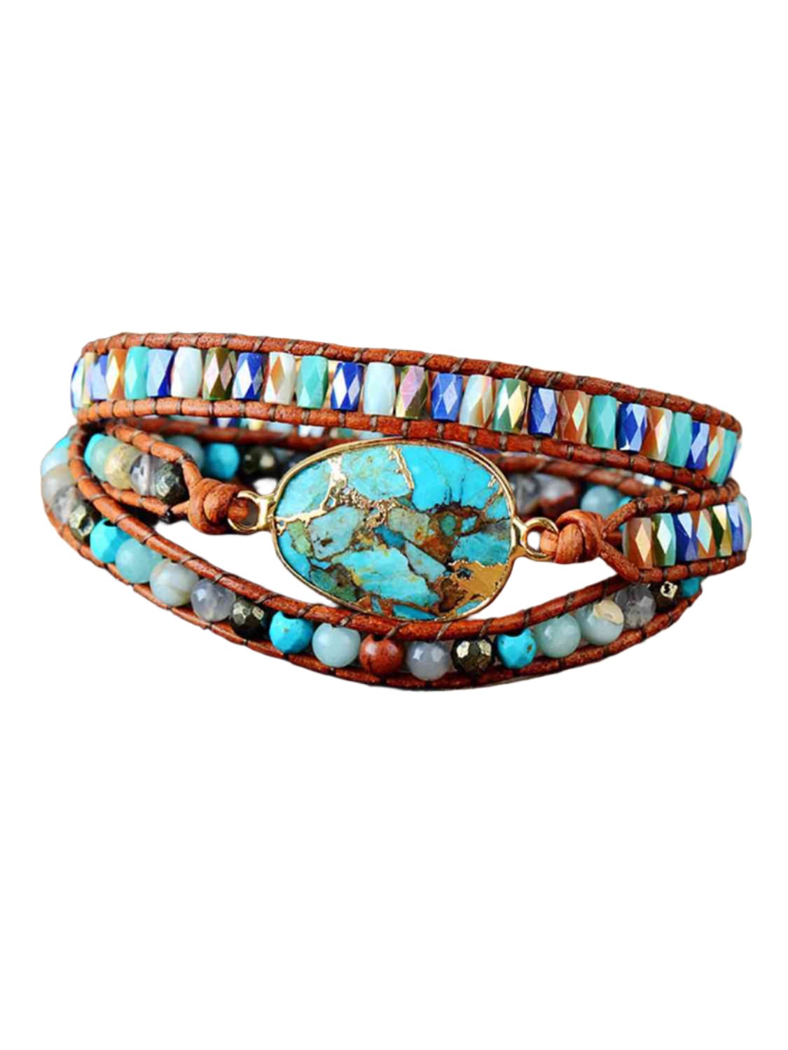 Triple-Layer Natural Stone Bracelet