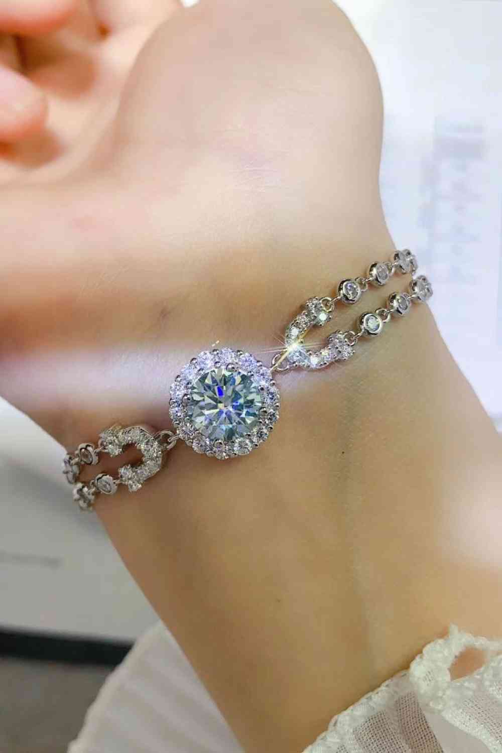 Moissanite Double-Layered Bracelet