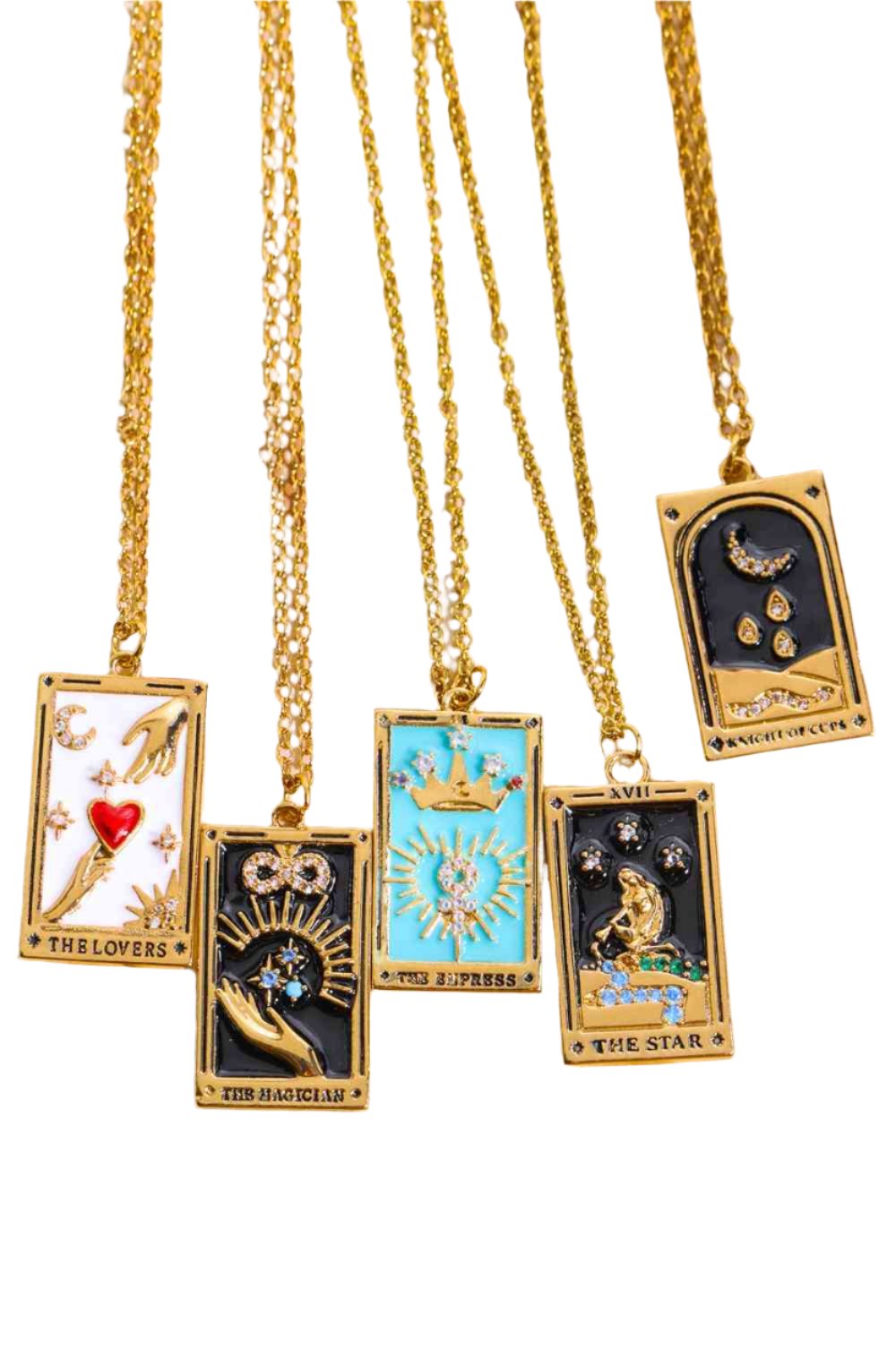 Tarot Card Pendant Stainless Steel Necklace