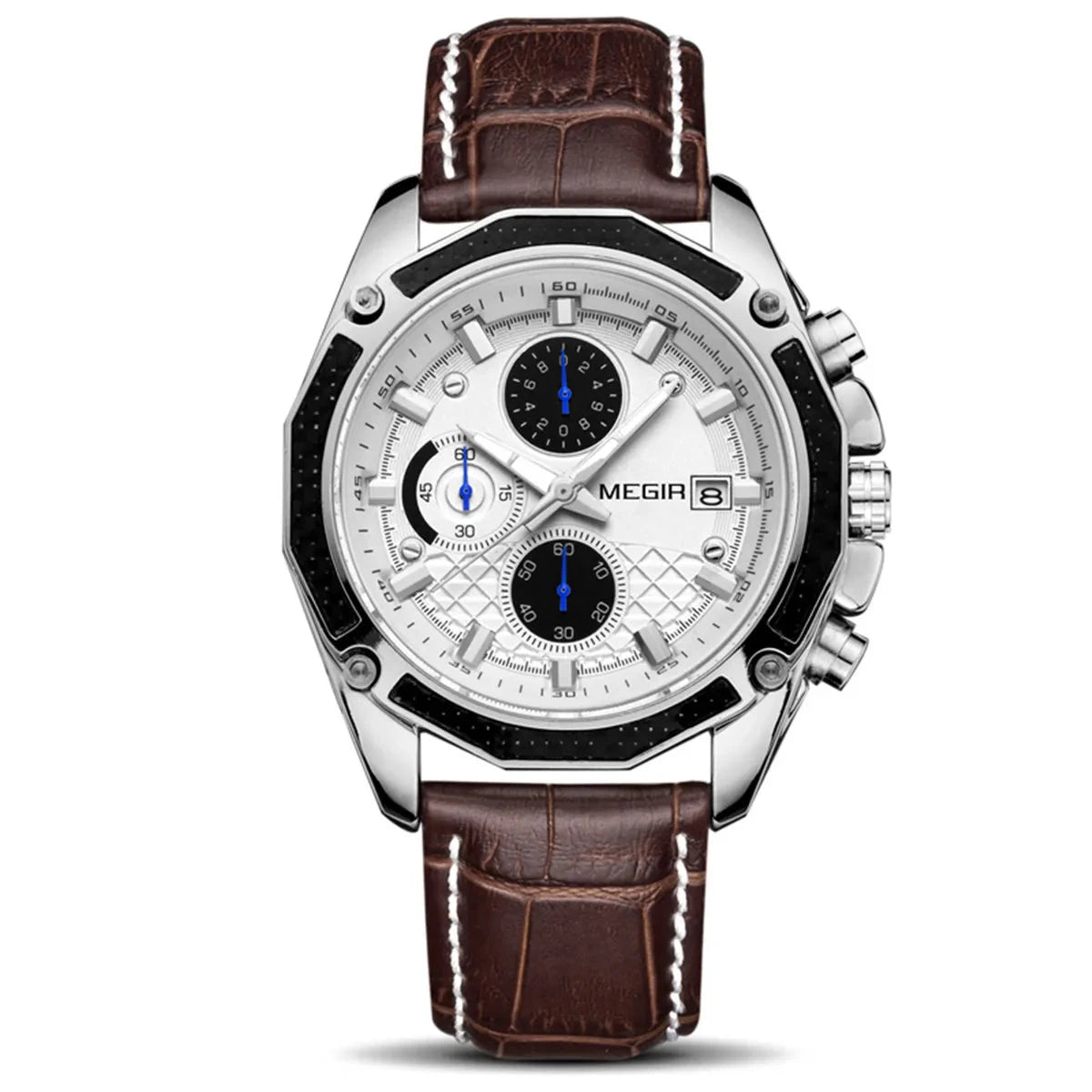 Fashion Leather Chronograph Watch for Men