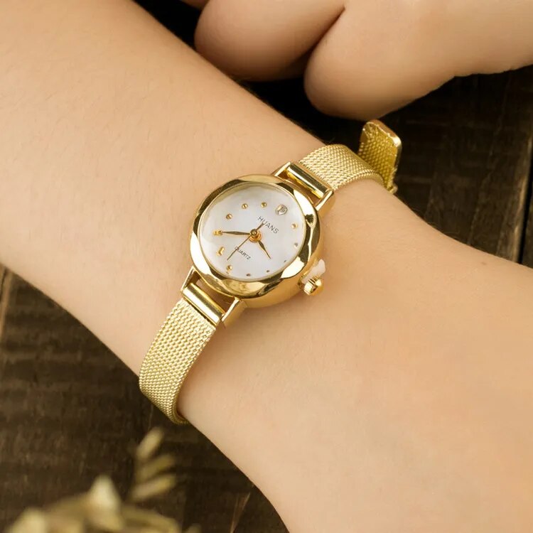 Gold Casual Quartz Bracelet Watch