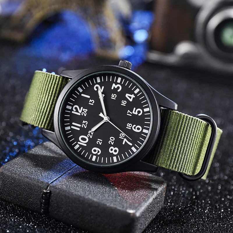 Air Force Field Watch Fabric Strap 24 Hours Display Watch