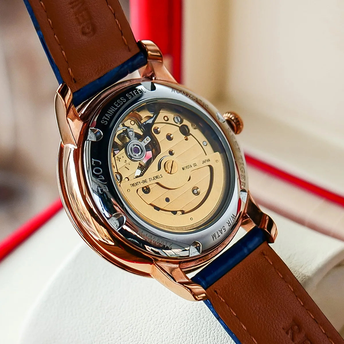 Fashion Women's Blue Dial Rose Gold Watch