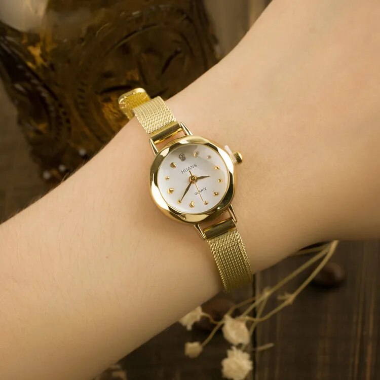 Gold Casual Quartz Bracelet Watch