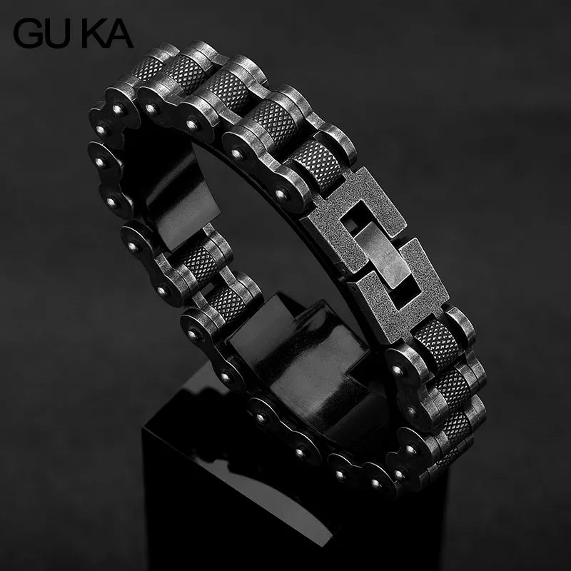 Retro Stainless Steel Motorcycle Men's Bracelet