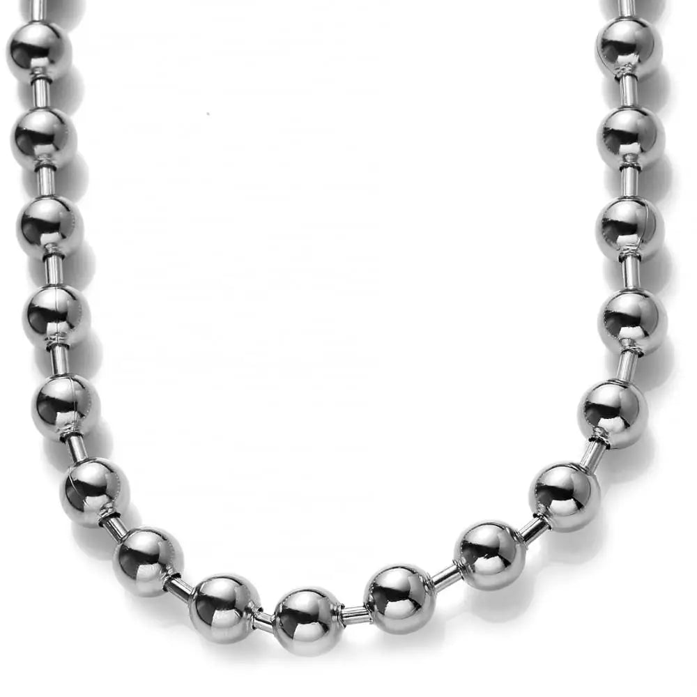 Punk Stainless Steel Ball Chain Necklace