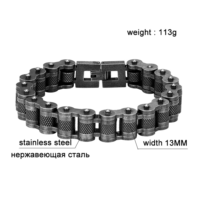 Retro Stainless Steel Motorcycle Men's Bracelet