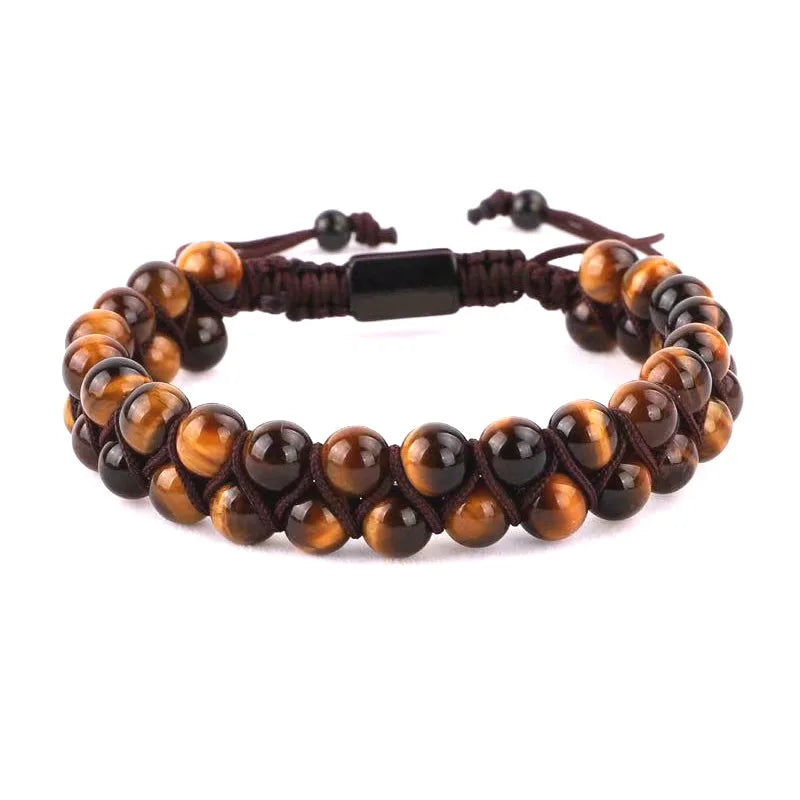 High-Quality Natural Stone Braided Men's Bracelet Set