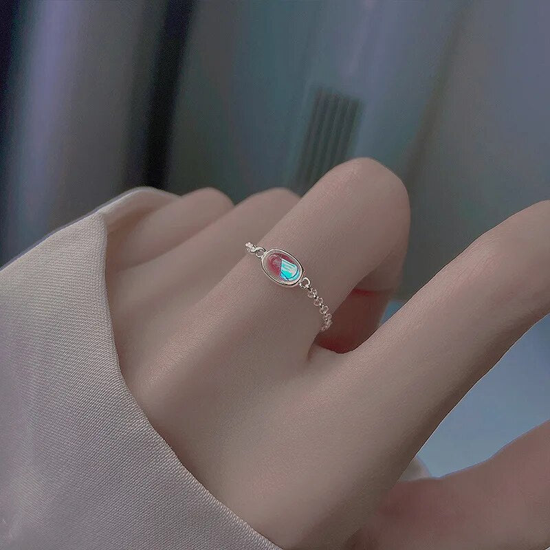 Round Opening Moonstone Ring