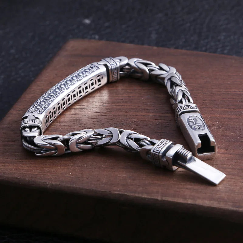 Sterling Silver Peace Pattern Bracelet