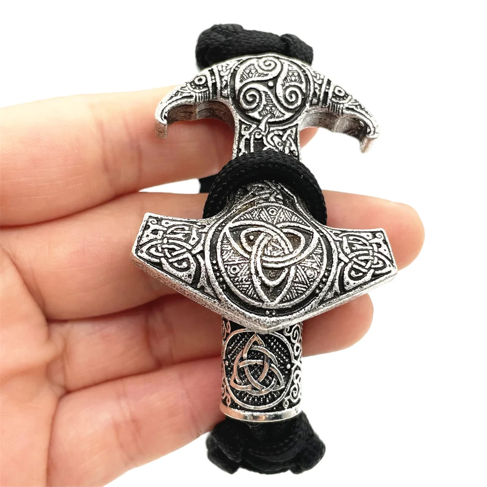 Viking Odin Raven Thor Hammer Bracelet