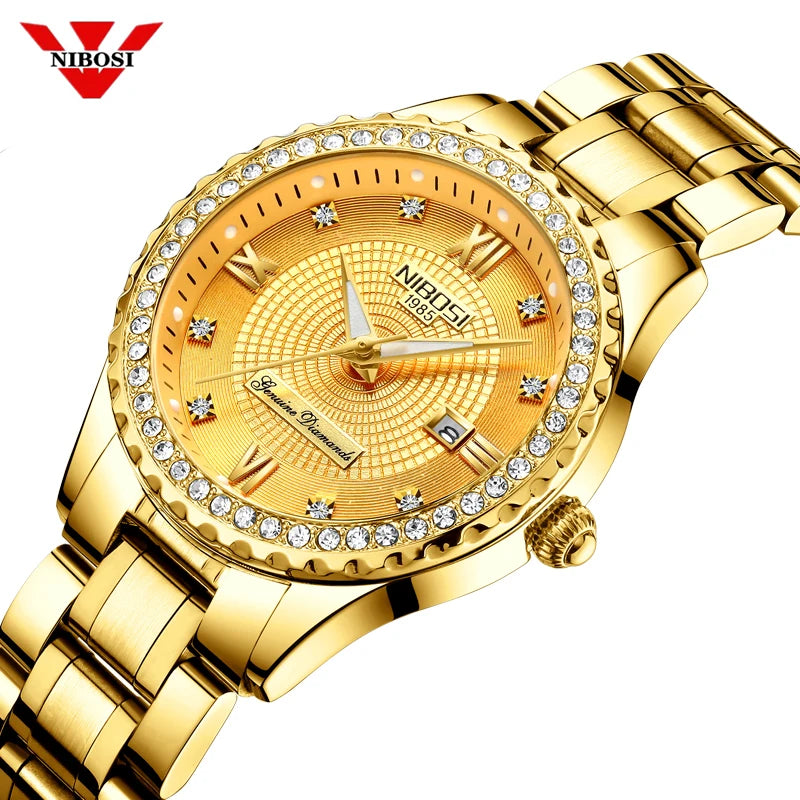 Luxury Gold Ladies Watch Stainless Steel Band Classic Bracelet watch