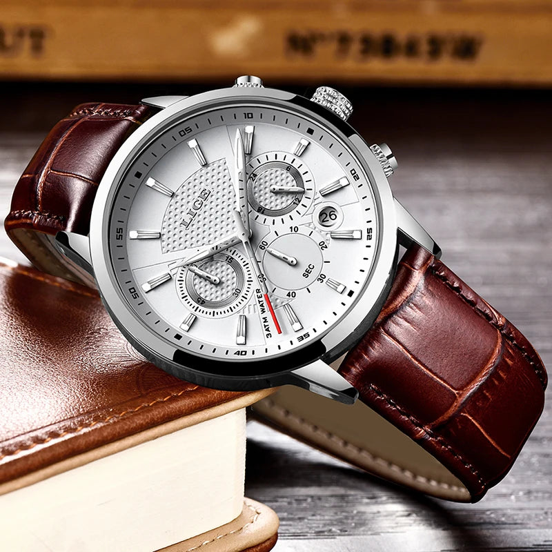 Luxury Leather Strap Quartz Men's Watch