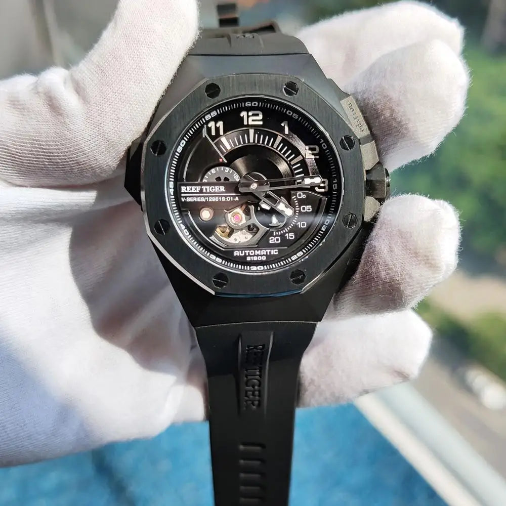 Top Brand All Black Automatic Sport Watch