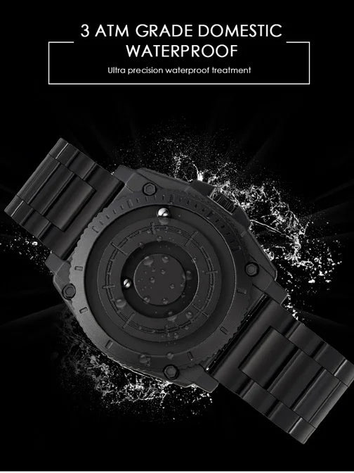 Black Metal Magnetic Watch Men's