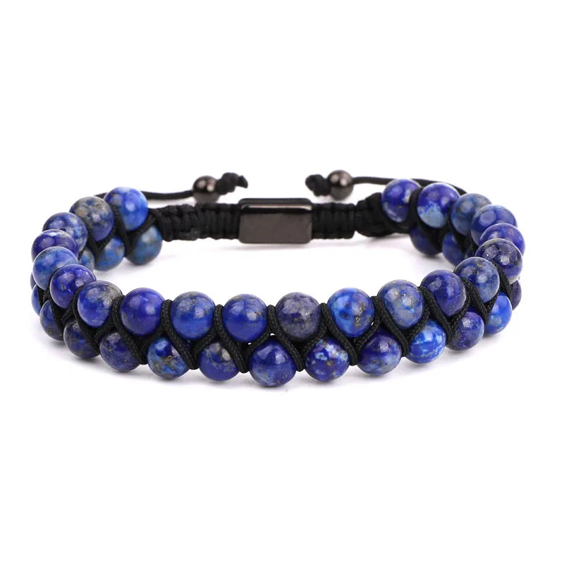 High-Quality Natural Stone Braided Men's Bracelet Set