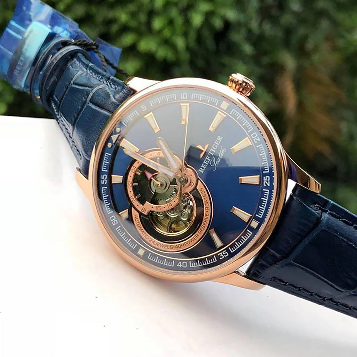 Men's Luxury Blue Tourbillon Automatic Watch