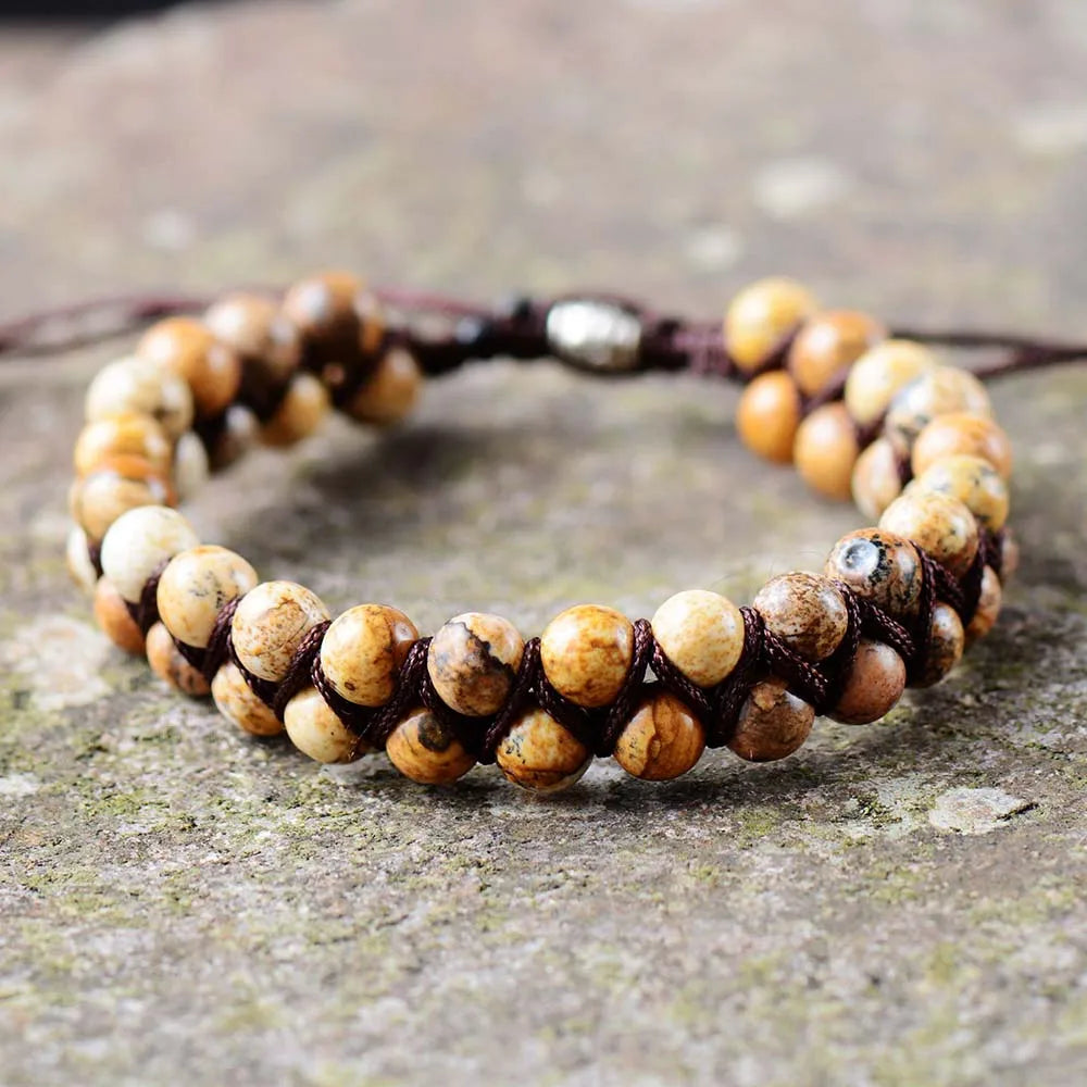 Men Natural Stone Beads Bracelet