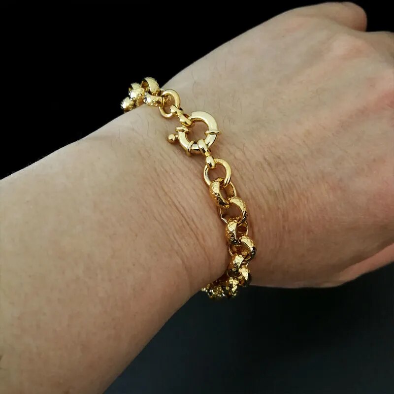 Gold Color Belcher Solid Bracelet