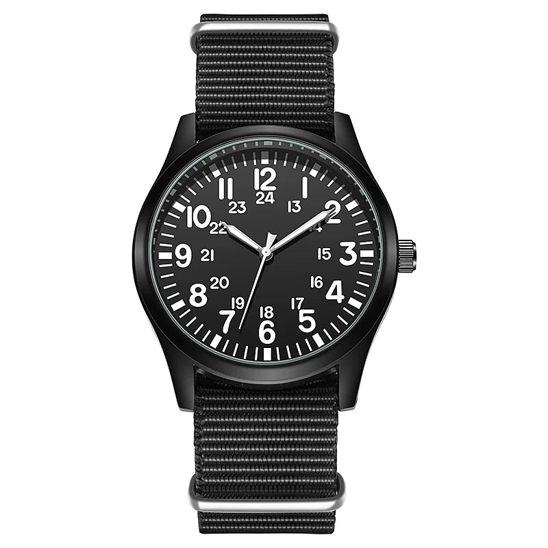 Air Force Field Watch Fabric Strap 24 Hours Display Watch