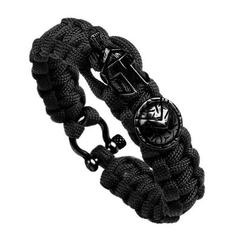 Outdoor Survival Men Bracelet Spartan Helmet Warrior Umbrella Rope Bracelets Pulseira Luxury Handmade Rope Ladies Bracelet Gift