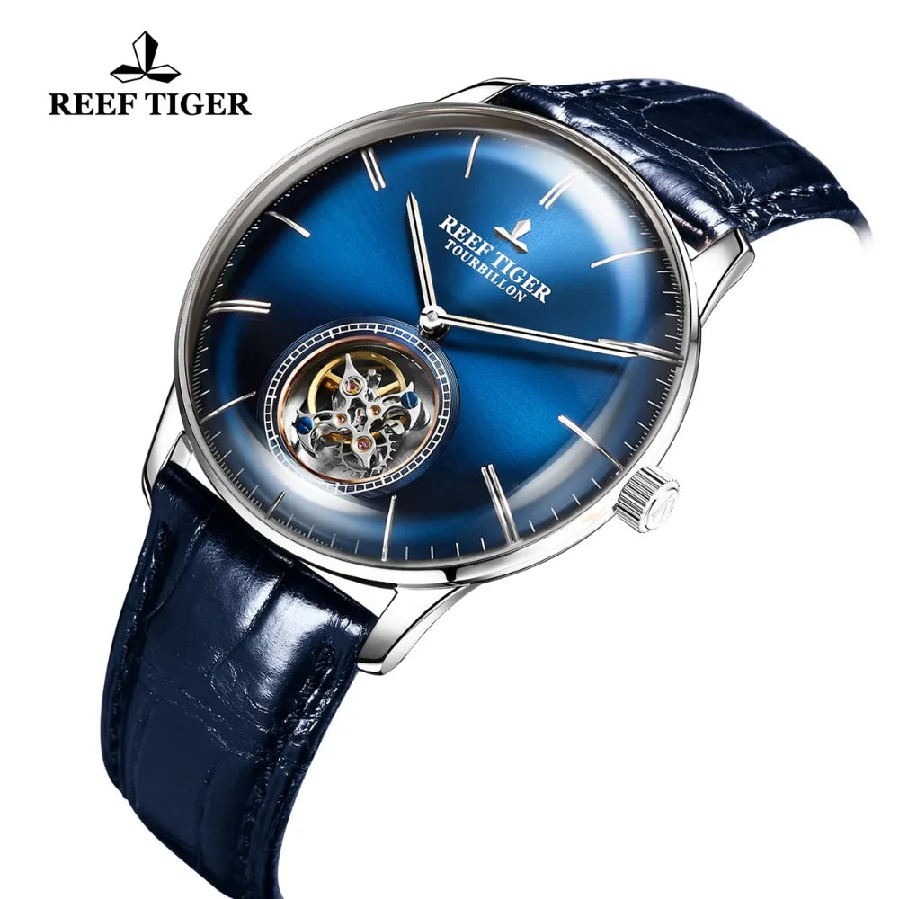 Luxury Blue Tourbillon Automatic Men's Watch