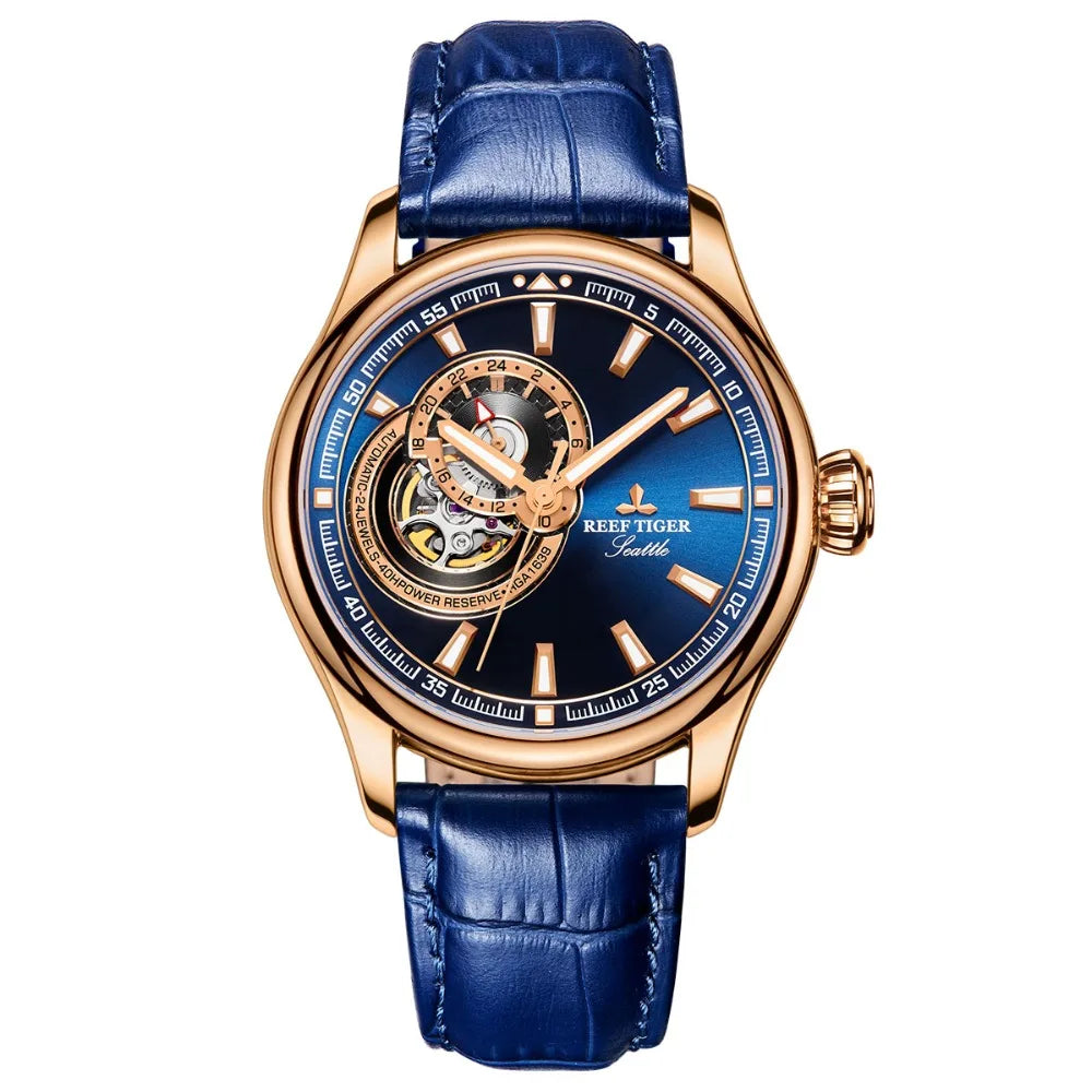 Men's Luxury Blue Tourbillon Automatic Watch