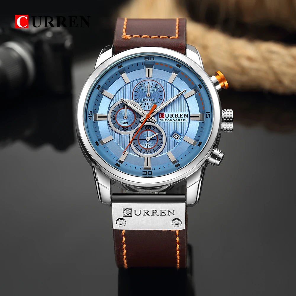 Luxury Leather Strap Quartz Men's Watch