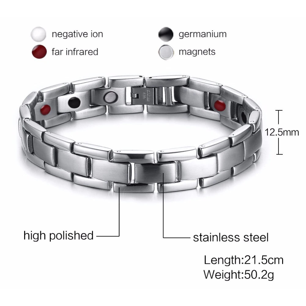 Arrow Energy Bracelet Male/ female  Magnetic Germanium Stainless Steel Bracelet