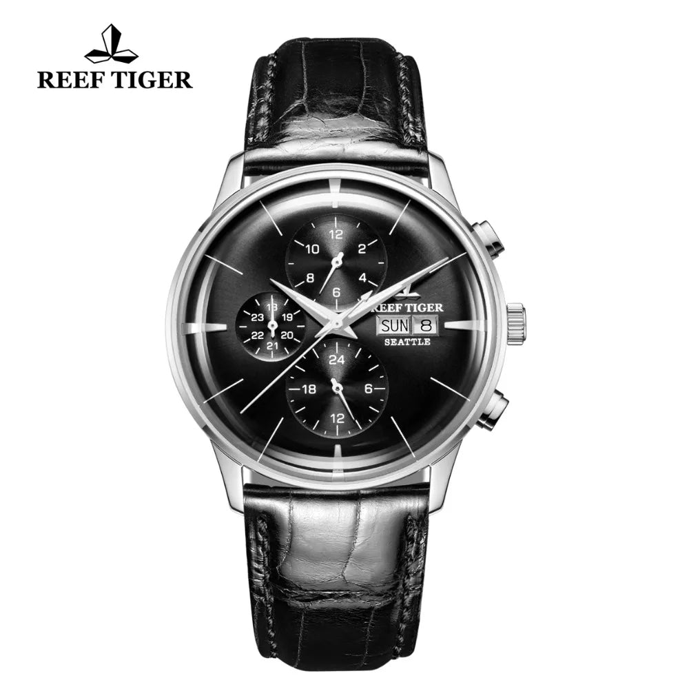 New Reef Tiger/RT Top Brand Luxury Casual Watch Men Genuine Leather Strap