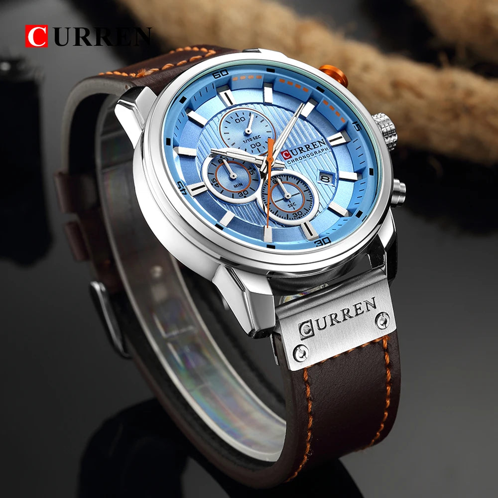 Luxury Leather Strap Quartz Men's Watch