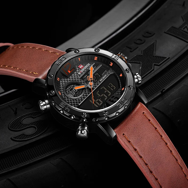 Luxury Leather Sports Watch