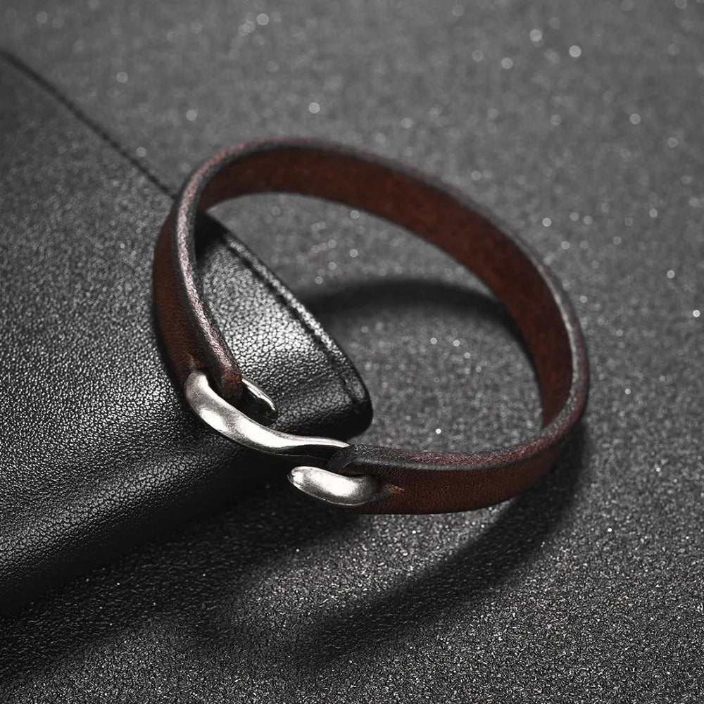 Punk 3-Color Genuine Leather Men's Wrist Bracelet