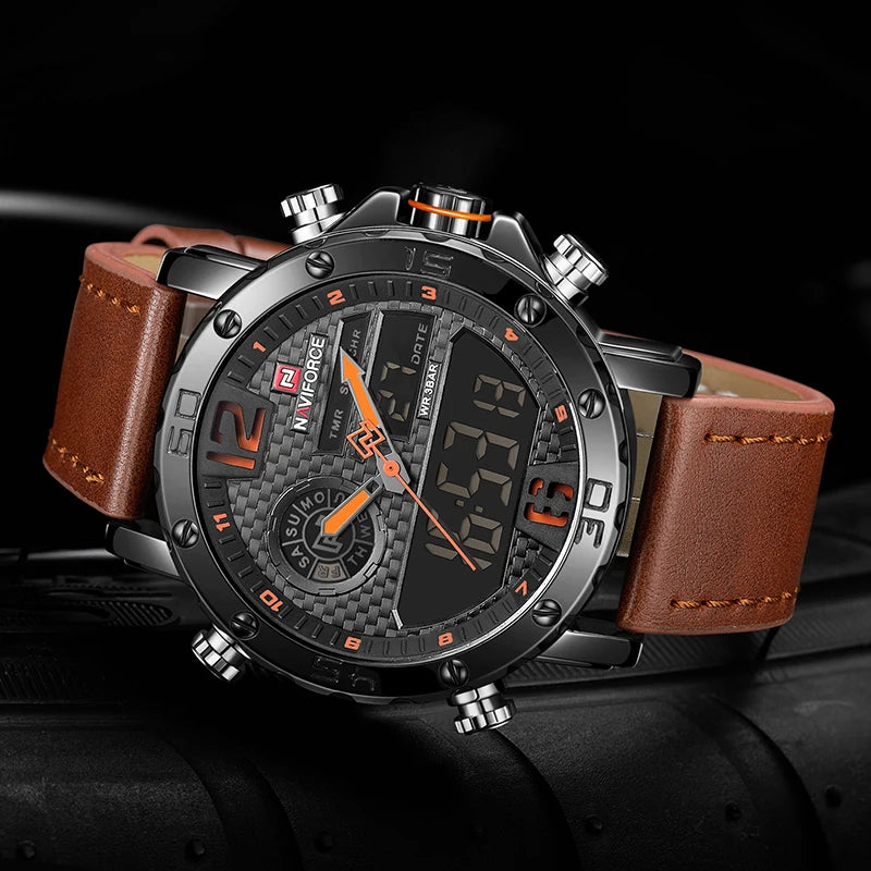 Luxury Leather Sports Watch