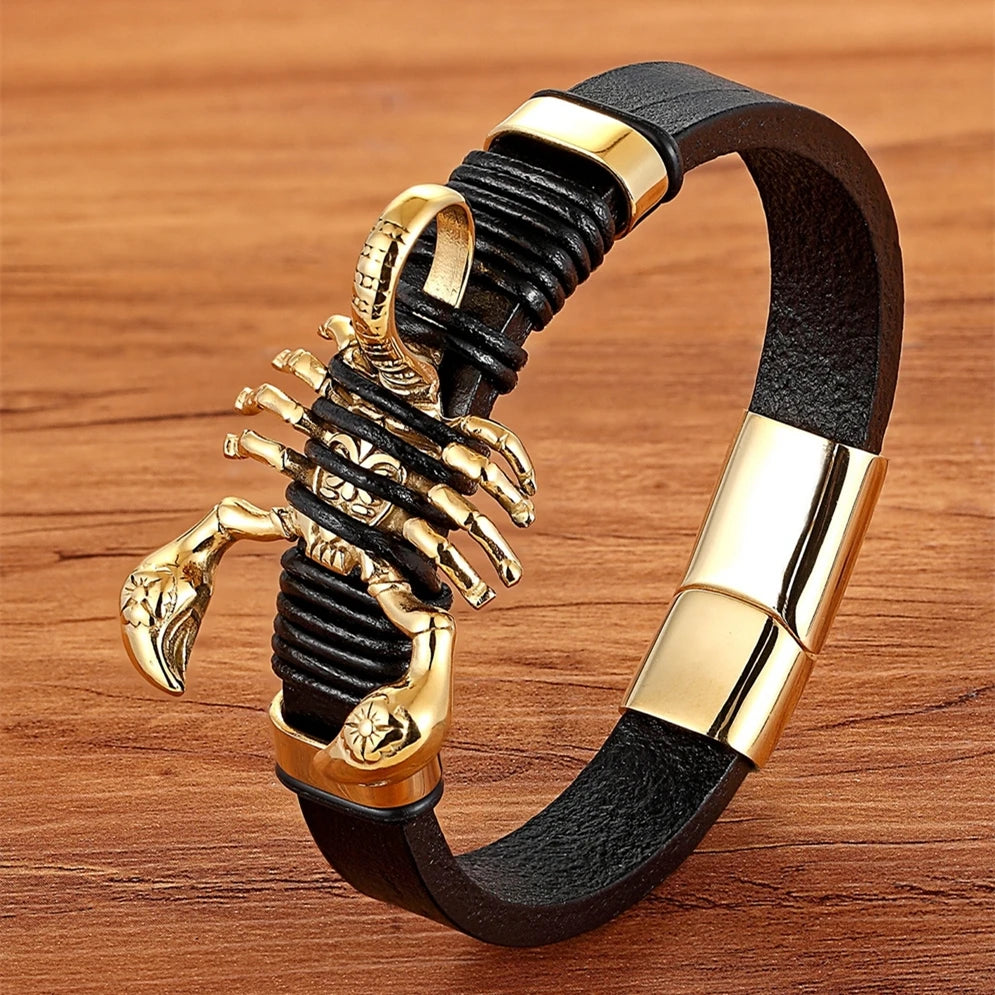 Animal Pattern Genuine Leather Men's Bracelet