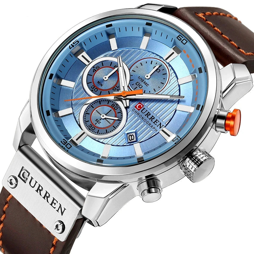 Luxury Leather Strap Quartz Men's Watch