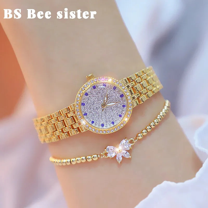 Women's Diamond Gold Wrist Watch