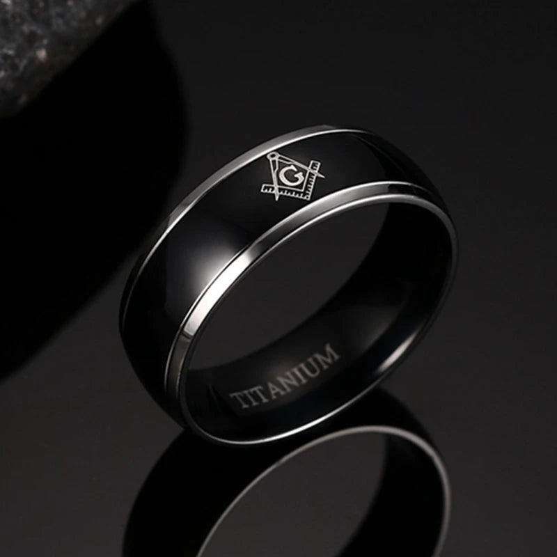 Titanium Carbide Masonic Ring